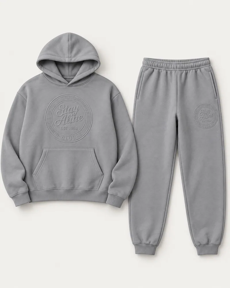 Embossed Monogram Sweatsuit — front view